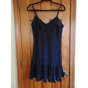 Victoria's Secrets Black Tiered Ruffle Slip, Black, Size Med